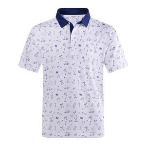 Polos grande taille pour hommes très vendus en polyester/coton respirant avec logo personnalisé et lettres lavées imprimées - Product Image 5