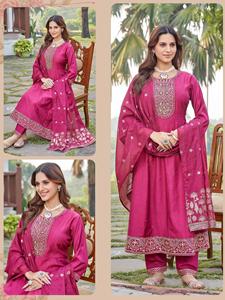 Kurti élégant Vetican Ghera avec ensemble de dupatta Banarasi pour tenue traditionnelle pour femmes, vêtements de célébration festive - Product Image 6