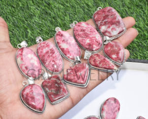 Lot en gros de pendentifs ethniques en argent sterling 925 faits à la main en thulite naturelle pour cadeau de fête d'anniversaires de fiançailles - Product Image 3