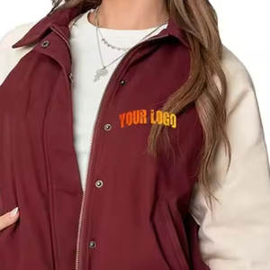 Veste universitaire décontractée à manches longues Bomber Top Tendance Veste universitaire Letterman à motif personnalisé pour dames - Product Image 4