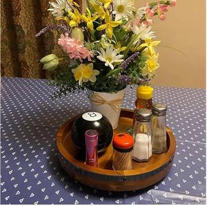 Plateau multifonctionnel en bois de manguier Support en résine pour le service et le stockage des aliments Accessoire sûr pour la maison, la cuisine et la salle de bain - Product Image 4