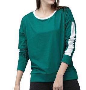 Vente en gros T-shirts d'été décontractés pour femmes à col ras du cou et à manches longues, séchage rapide, couleur verte, vêtements d'entraînement pour femmes - Product Image 1