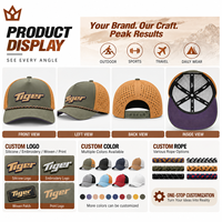 Casquette de baseball personnalisée en nylon haute performance, bicolore, avec logo en silicone, corde, imperméable, séchage rapide, perforations laser, pour le golf
