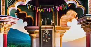 Campanas colgantes de pared de estilo indio Vintage, cuerda decorativa de latón de Metal y cuentas, producto artesanal de Metal - Product Image 5