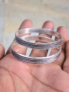 กำไลข้อมือกว้างสีเงินสเตอร์ลิง925ชุดสำหรับผู้หญิงของขวัญครบรอบสไตล์โบโฮ2ชุด - Product Image 6