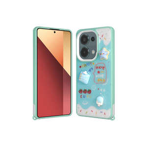 Étui en silicone gaufré vert pailleté de qualité supérieure pour Xiaomi Poco M6 Pro 4G, coque de protection tendance avec figurine suspendue 7 Plus XR - Product Image 1