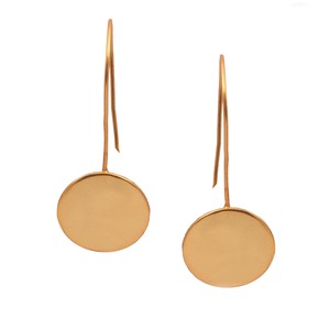 Handmade <b>Solid</b> Metal Brass <b>Earrings</b> 18K Gold Plated Luxury Coin Dangle Hook Designer Women's Fashion Statement Jewelry Party - Product Image 2