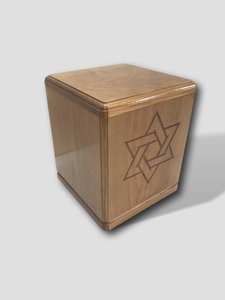 Urna Funeraria de Madera con Estrella de David, Hecha a Mano, para Cremación, para Hombres Adultos, de Madera de Haya - Product Image 2