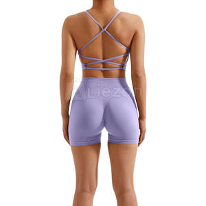 ชุดเสื้อและกางเกงขาสั้นโยคะสำหรับผู้หญิงยืดได้ชุดออกกำลังกายสำหรับผู้หญิงชุดเล่นโยคะฟิตเนสในฤดูร้อน - Product Image 3