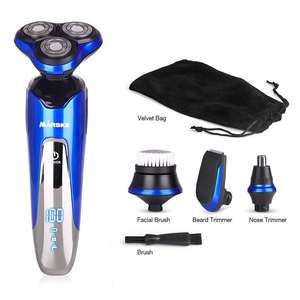Afeitadora Eléctrica Recargable 4 en 1 para Hombre, Rotatoria, Húmeda/Seca, con Cepillo de Limpieza Facial, Impermeable IPX7, para Uso Facial - Product Image 2