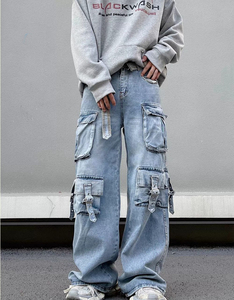 Jean baggy pour homme avec High Street Vibe avec coupe droite décontractée ample conçu pour le confort en été et en hiver pour les hommes - Product Image 2