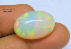 Magnifique pierre de cabochon en vrac d'opale éthiopienne multi feu bien polie forme ovale pierre précieuse naturelle cadeau parfait pour elle - Product Image 2