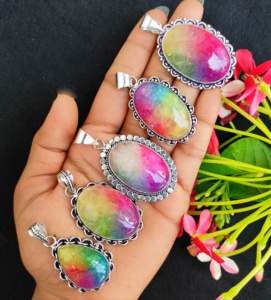 Top Trending Solar Quartz Necklace Sterling Silver Plated Necklace <b>Pendants</b> Fashion Jewelry for Wedding Gifts Purpose - Product Image 1