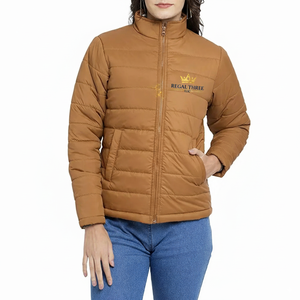 Veste d'hiver rembourrée pour femmes col montant fermeture éclair manteau rembourré pour femmes Streetwear extérieur léger vestes rembourrées en duvet - Product Image 1