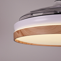Ventilador de Techo COSMOS Acabado Madera Blanca-Motor DC y Aspas Desplegables-Luz LED de 36W con MEMORIA (3000K, 4000K, 6500k)