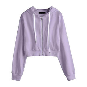 2025 vente en gros de haute qualité femmes Streetwear haut court à capuche imprimé tricoté meilleur vendeur pour l'hiver Direct usine vêtements - Product Image 1