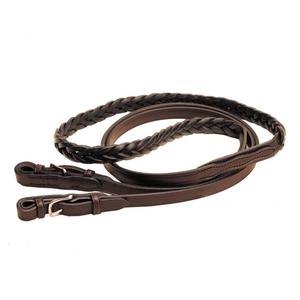 Riendas trenzadas de cuero trenzado con extremos de hebilla - Product Image 1