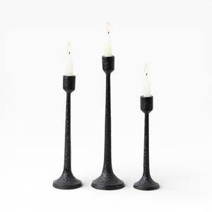 Porte-bougie moderne minimaliste en fer noir avec design rustique pour décoration extérieure et artistique - Product Image 3