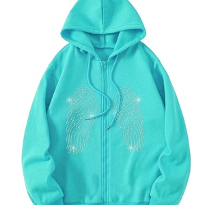 Meilleur style, vente en gros, sweats à capuche d'hiver en strass, tissu polaire 100% coton, sweats à capuche personnalisés à fermeture éclair, fabriqués au Pakistan, pour hommes, prix bas - Product Image 6