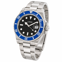 Montre de plongée pour homme avec logo personnalisé OEM, saphir lumineux, étanche 200 m, acier inoxydable, mouvement automatique NH35, montre mécanique pour homme 005