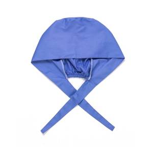 Gorros ajustables unisex para uniformes médicos con botones, banda elástica para el sudor y atadura trasera, 100% poliéster - Product Image 3