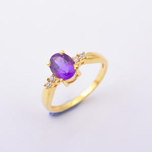 Hot Selling Natural Amethyst Gemstone <b>Ring</b> Trendy Fashionable Ethnic Style Jewelry <b>Vintage</b> 925 Sterling Silver <b>Gold</b> Plated <b>Ring</b> - Product Image 1