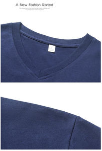 Vente en gros T-shirts col V unisexes 100% coton coupe normale t-shirt blanc uni sérigraphie avec logo personnalisé de haute qualité - Product Image 2