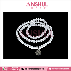 Large gamme de bracelet Mala de méditation en cristal de quartz 108 fait à la main de bonne qualité pour les acheteurs en gros - Product Image 4