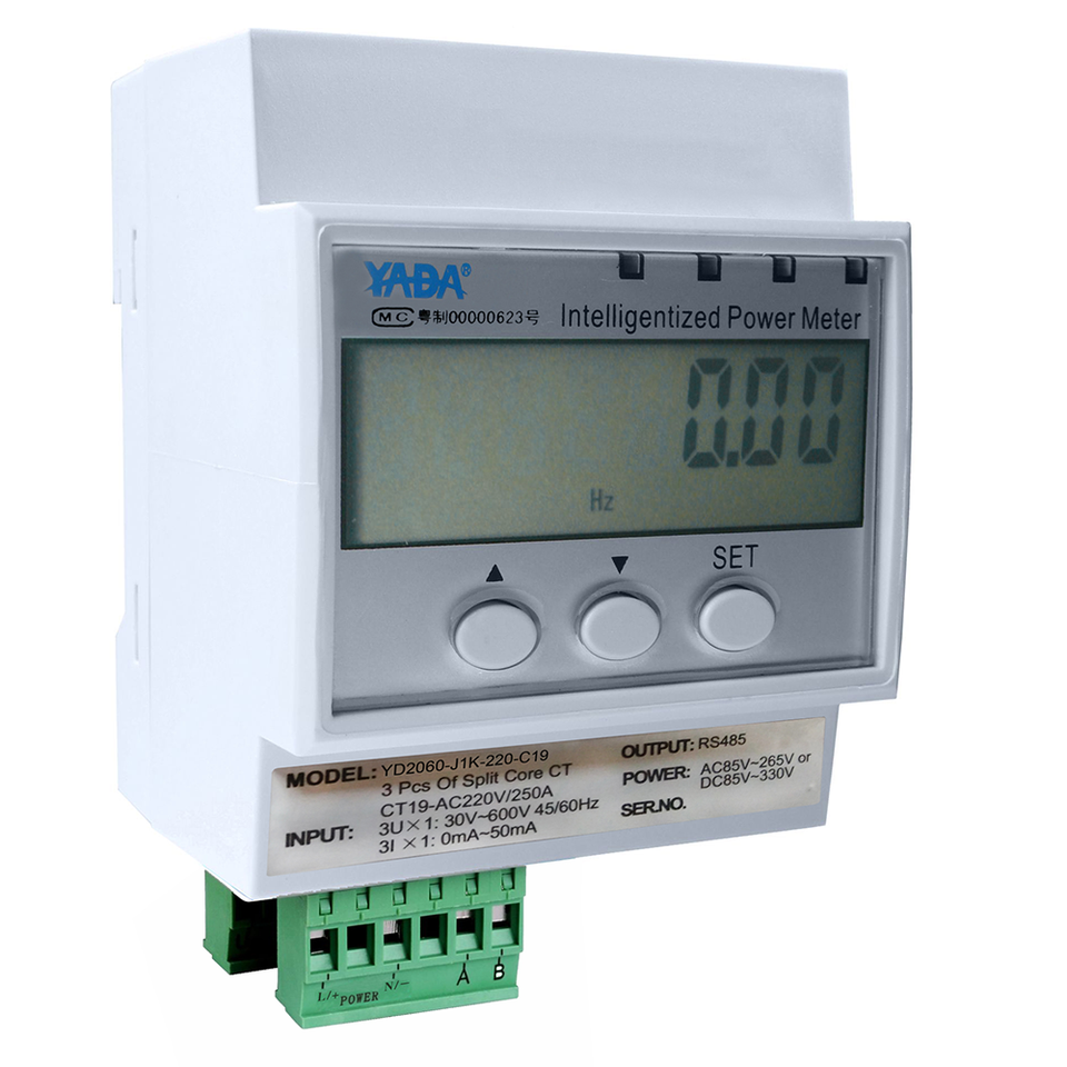 Tree Phase Color AC Three Energy Meter Din Rail Rs485 Modbus Multi-function ...