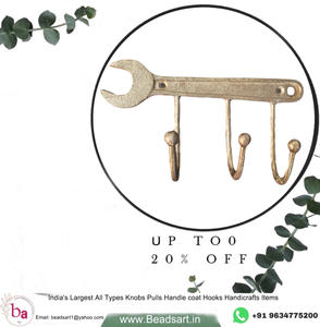 Brass Wrench Wall <b>Coat</b> <b>Hook</b> <b>Cast</b> <b>Iron</b> Keychain Hanger [CIH 101] for Clothing Storage - Product Image 2