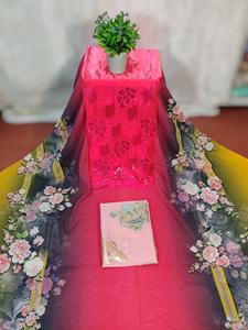 Robe de soirée de mariage pour filles en coton, imprimée numériquement, jacquard Dirac, tissu uni effet slub, écologique, de luxe, très demandée, fabriquée en Allemagne - Product Image 3