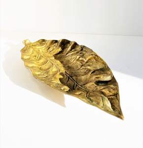 Meilleur plat de service en feuille fini nickel en métal de concepteur unique plateau de service de feuille décoratif de fête plateau de service de feuille vintage - Product Image 2