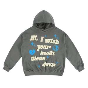 Sweat-shirts OEM pour hommes, sweat-shirt 100% coton, poids lourd, impression personnalisée en relief, sweat-shirts à capuche surdimensionnés, logo et design personnalisés OEM - Product Image 1