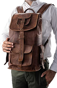 Mochilas de Cuero Genuino Impermeables y Ecológicas Más Vendidas, Novedad, para Hombre y Mujer, Bolsas de Viaje de Alta Calidad con Cierre - Product Image 5