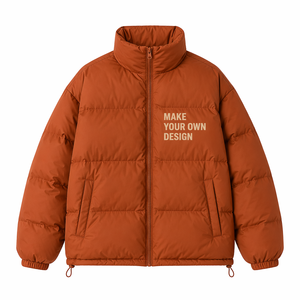 Mens Solid Color Puffer Jacket Stand Collar Zipper Windproof <b>Winter</b> Casual <b>Coat</b> <b>Thick</b> Polyester Wadding Wholesale Manufacturer - Product Image 1