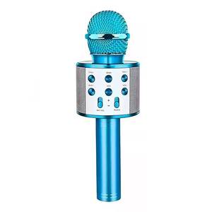 Microphone sans fil rechargeable Myrva bleu pour karaoké à domicile - Product Image 1