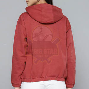 Venta al por mayor de sudaderas con capucha personalizadas de las mujeres de color sólido de algodón/poliéster ecológico estilo Y2K para el invierno con logotipo frontal - Product Image 3