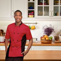 Delantal de Cocina Unisex Personalizado al por Mayor para Verano, Ajustable, Resistente, con Bolsillo, de Polialgodón, Uniforme Corto para Restaurantes y Bares