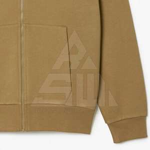 Sudadera con capucha y cremallera para hombre, mezcla de poliéster y algodón, informal, ecológica, transpirable, teñido liso, servicio OEM - Product Image 6