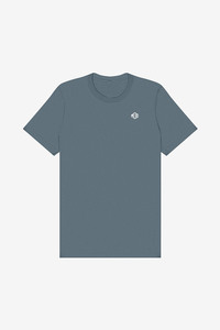 T-shirts pour hommes en coton bleu poussiéreux à col rond et manches courtes, style streetwear décontracté, options à motifs et vierges, directement de l'usine - Product Image 5