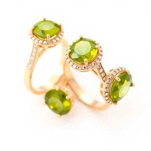 แหวนเงินสเตอร์ลิงสีเขียว925แหวนชุบทอง18K สำหรับผู้หญิงและเด็กผู้หญิงเครื่องประดับแหวนแฟชั่น - Product Image 6