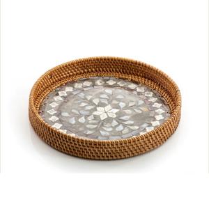 Plateau de service en rotin rond Offre Spéciale fabriqué à la main pour la restauration salade de nourriture de table et présentoir de fruits pour hôtels mariages fêtes - Product Image 1