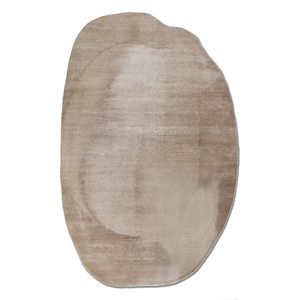 Alfombra Entropy de Lana y Seda de Bambú Anudada a Mano de Gran Tamaño, Color Beige y Marrón Sólido para el Hogar o el Pasillo -Esk-1588 - Product Image 1