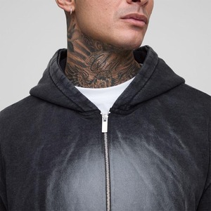 Sudaderas con capucha lavadas con spray personalizadas para hombre heavyweight 450GSM logotipo impreso personalizado hip hop Basics sudadera con cremallera para hombre - Product Image 5
