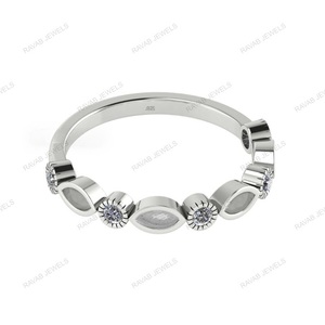 Genuine 925 Sterling Silver <b>Blank</b> Setting Marquise Shape Eternity Vermeil Stackable <b>Ring</b> Good For Resin & Ashes Work Breastmilk - Product Image 6