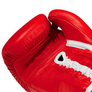Gants d'entraînement MMA professionnels en cuir de vachette lacé, à doigts entiers, avec fermeture auto-agrippante, logo personnalisé, pour boxe et arts martiaux, vente en gros - Product Image 3