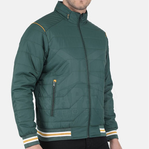 Chaqueta Acolchada de Poliéster Transpirable de Color Sólido para Hombre con Logotipo Personalizado, Talla Grande, Ropa de Invierno con Cuello Alto, MOQ Bajo - Product Image 4