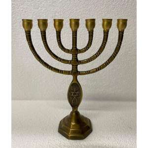 Menorá Vintage de 9 Brazos Estilo Estrella Judía, de Alta Calidad, Suministros de Jerusalén para Hanukkah, Decoración de Mesa para Halloween y Bodas, Portavelas - Product Image 2