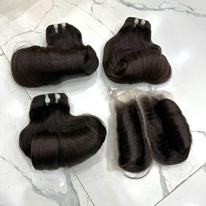 OMBRE BROWN BOUNCY FUNMI OEUF BOUCLES COULEURS SUPER DOUBLE CUTICULES ALIGNÉES EXTENSIONS DE CHEVEUX HUMAINS VIETNAMIENS DONNEUR UNIQUE CRU - Product Image 6