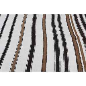 Alfombra Vintage Grande de 5.4x8.3 pies, Alfombra Turca Blanca a Rayas - Product Image 5